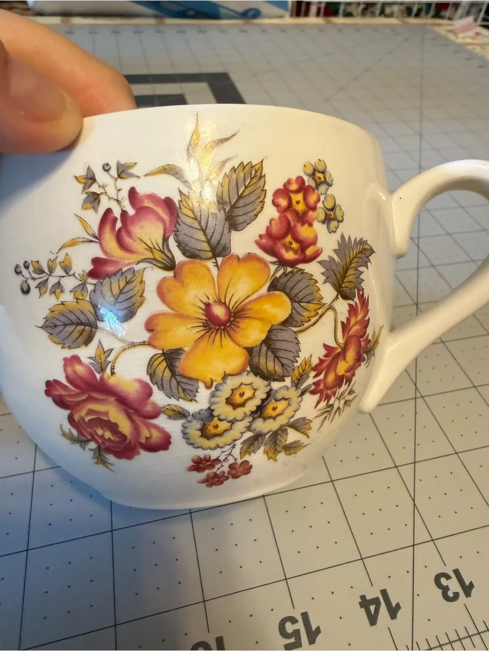 Portmeirion vintage-style ceramic mugs. Set of 2
